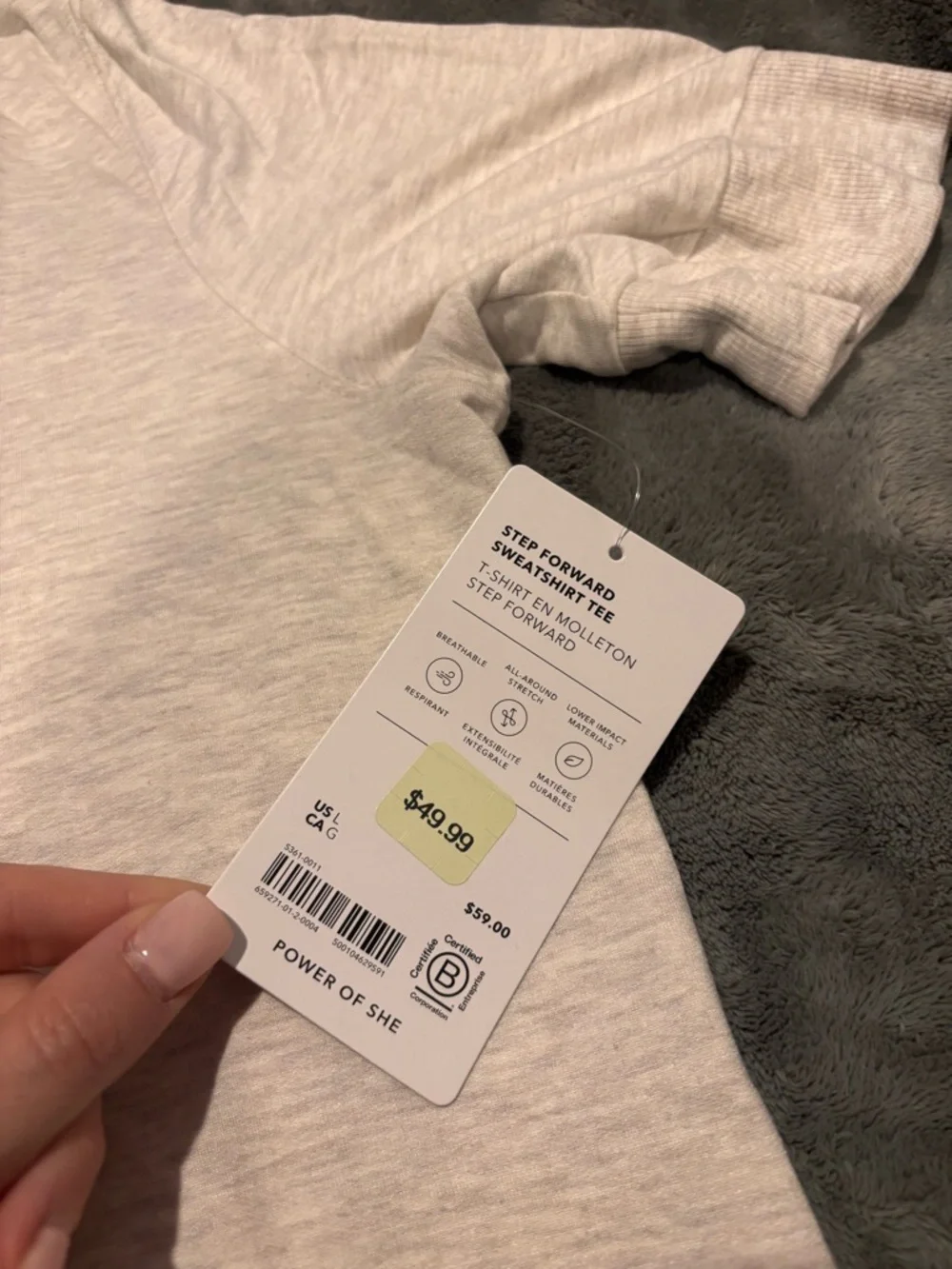 Athleta Light Grey Tee - Picture 3 of 3